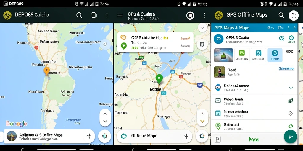 Tampilan antarmuka DEPO89 yang jelas dan fungsional untuk GPS Offline Maps.