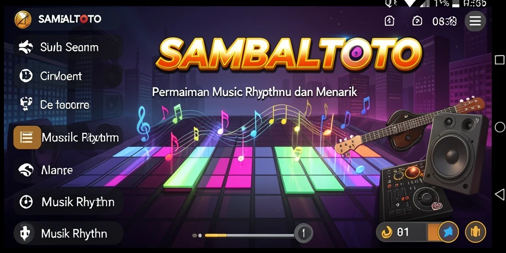 Tampilan antarmuka SAMBALTOTO dengan fitur Musik Rhythm yang menarik.